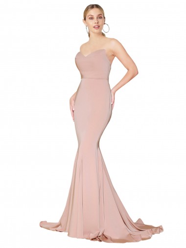 Sleeveless High Neck Stretch Crepe Mauve Long Formal Dress / Bridesmaid Dress Adelaide