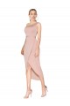 Sleeveless High Neck Stretch Crepe Mauve Knee Length Formal Dress / Bridesmaid Dress Adelaide