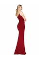 Sleeveless V-Neck Stretch Crepe Burgundy Mermaid Long Formal Evening Gown / Prom Dress / Bridesmaid Dress Adelaide