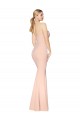 Sleeveless High Neck Stretch Crepe Nude Long Formal Dress / Bridesmaid Dress Adelaide