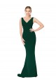 Sleeveless High Neck Stretch Crepe Midnight Green Long Formal Evening Gown / Prom Dress / Bridesmaid Dress Adelaide