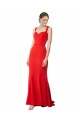 Sleeveless High Neck Stretch Crepe Red Long Formal Evening Gown / Prom Dress / Bridesmaid Dress Adelaide