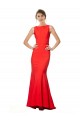 Sleeveless High Neck Stretch Crepe Red Long Bridesmaid Dress / Evening Gowns Adelaide