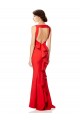 Sleeveless High Neck Stretch Crepe Red Long Bridesmaid Dress / Evening Gowns Adelaide