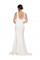 Sleeveless Square Neck Stretch Crepe Ivory Sweep Train Semi Formal Evening Dress / Prom Dress / Bridesmaid Dress Adelaide