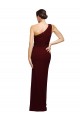Sleeveless One Shoulder Stretch Crepe Burgundy Gold Long Black Tie Evening Gown / Prom Dress / Bridesmaid Dress Adelaide