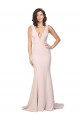 Sleeveless V-Neck Stretch Crepe Pink Sweep Train Black Tie Evening Gown / Prom Dress / Bridesmaid Dress Adelaide
