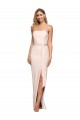 Sleeveless Strapless Stretch Crepe Nude Long Formal Evening Gown / Prom Dress / Bridesmaid Dress Adelaide
