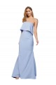 Sleeveless Strapless Stretch Crepe Light Sky Blue Long Formal Dress / Bridesmaid Dress Adelaide
