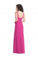 Sleeveless Square Neck Stretch Crepe Fuchsia Long Semi Formal Evening Dress / Prom Dress / Bridesmaid Dress Adelaide