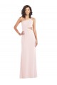 Sleeveless One Shoulder Stretch Crepe Pink Long Formal Evening Gown / Prom Dress / Bridesmaid Dress Adelaide