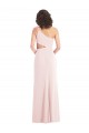 Sleeveless One Shoulder Stretch Crepe Pink Long Formal Evening Gown / Prom Dress / Bridesmaid Dress Adelaide