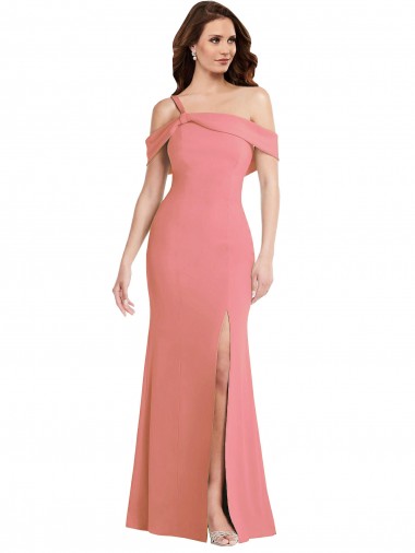 Sleeveless One Shoulder Stretch Crepe Hot Pink Long Semi Formal Evening Dress / Prom Dress / Bridesmaid Dress Adelaide