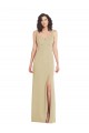 Sleeveless Square Neck Stretch Crepe Champagne Long Formal Evening Gown / Prom Dress / Bridesmaid Dress Adelaide