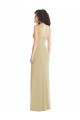 Sleeveless Square Neck Stretch Crepe Champagne Long Formal Evening Gown / Prom Dress / Bridesmaid Dress Adelaide