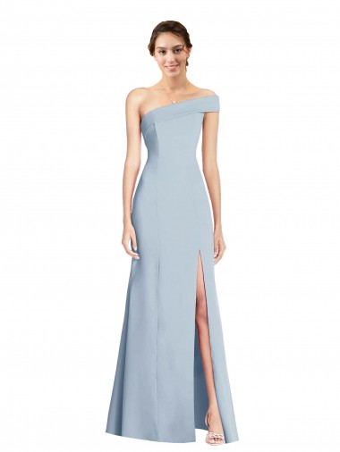 Sleeveless Off the Shoulder Stretch Crepe Light Sky Blue Long Formal Evening Gown / Prom Dress / Bridesmaid Dress Adelaide