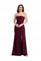 Sleeveless Strapless Stretch Crepe Burgundy Gold Long Semi Formal Evening Dress / Prom Dress / Bridesmaid Dress Adelaide