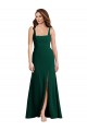 Sleeveless Square Neck Stretch Crepe Midnight Green Long Semi Formal Evening Dress / Prom Dress / Bridesmaid Dress Adelaide