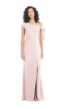 Cap Sleeves Off the Shoulder Stretch Crepe Pink Long Formal Evening Gown / Prom Dress / Bridesmaid Dress Adelaide