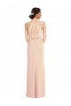 Sleeveless Halter Neck Stretch Crepe Nude Long Formal Evening Gown / Prom Dress / Bridesmaid Dress Adelaide