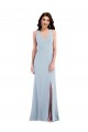 Sleeveless V-Neck Stretch Crepe Light Sky Blue Long Evening Dress / Bridesmaid Dress Adelaide