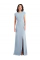 Cap Sleeves Stretch Crepe Light Sky Blue Long Formal Evening Gown / Prom Dress / Bridesmaid Dress Adelaide