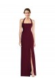 Sleeveless Halter Neck Stretch Crepe Burgundy Gold Long Semi Formal Evening Dress / Prom Dress / Bridesmaid Dress Adelaide