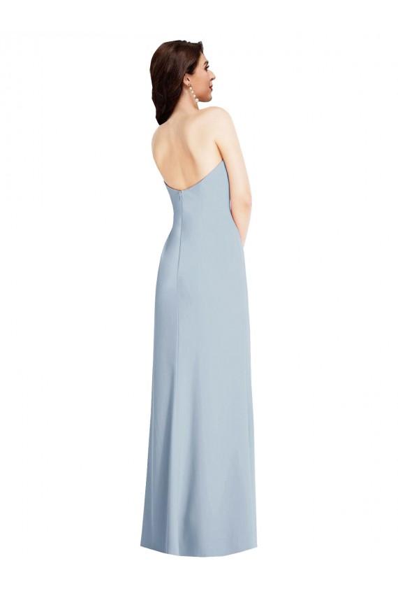 Sleeveless Strapless Stretch Crepe Light Sky Blue Long Formal Evening Gown / Prom Dress / Bridesmaid Dress Adelaide
