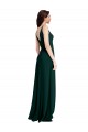 Sleeveless V-Neck Stretch Crepe Midnight Green Long Formal Evening Gown / Prom Dress / Bridesmaid Dress Adelaide