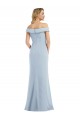 Sleeveless Off the Shoulder Stretch Crepe Light Sky Blue Long Semi Formal Evening Dress / Prom Dress / Bridesmaid Dress Adelaide