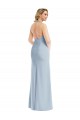 Sleeveless Halter Neck Stretch Crepe Light Sky Blue Long Bridesmaid Dress / Evening Dress Adelaide