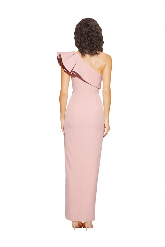 Sleeveless One Shoulder Stretch Crepe Mauve Long Formal Evening Gown / Prom Dress / Bridesmaid Dress Adelaide