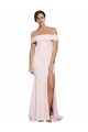 Sleeveless Square Neck Stretch Crepe Pink Sweep Train Formal Evening Gown / Prom Dress / Bridesmaid Dress Adelaide