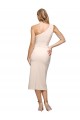Sleeveless One Shoulder Stretch Crepe Nude Midi Length Formal Evening Gown / Prom Dress / Bridesmaid Dress Adelaide