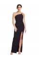 Sleeveless Strapless Stretch Crepe Black Long Formal Evening Gown / Prom Dress / Bridesmaid Dress Adelaide