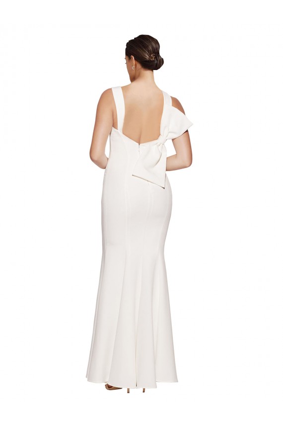Sleeveless Square Neck Stretch Crepe Ivory Long Formal Evening Gown / Prom Dress / Bridesmaid Dress Adelaide