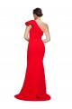 Sleeveless One Shoulder Stretch Crepe Red Sweep Train Semi Formal Evening Dress / Prom Dress / Bridesmaid Dress Adelaide