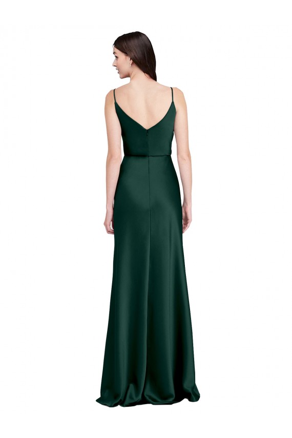 Sleeveless Cowl Neck Stretch Satin Hunter Long Black Tie Evening Gown / Prom Dress / Bridesmaid Dress Adelaide