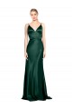 Sleeveless High Neck Stretch Satin Hunter Long Formal Evening Gown / Prom Dress / Bridesmaid Dress Adelaide