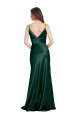 Sleeveless High Neck Stretch Satin Hunter Long Formal Evening Gown / Prom Dress / Bridesmaid Dress Adelaide
