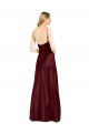 Sleeveless V-Neck Stretch Satin Burgundy Gold Long Bridesmaid Dress / Evening Dress Adelaide