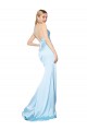 Sleeveless V-Neck Stretch Satin Light Sky Blue Long Formal Evening Gown / Prom Dress / Bridesmaid Dress Adelaide