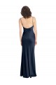 Sleeveless Cowl Neck Stretch Satin Dark Navy Long Black Tie Evening Gown / Prom Dress / Bridesmaid Dress Adelaide