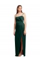 Sleeveless Square Neck Stretch Satin Hunter Long Formal Evening Gown / Prom Dress / Bridesmaid Dress Adelaide