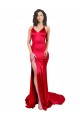 Sleeveless Sweetheart Stretch Satin Red Long Formal Evening Gown / Prom Dress / Bridesmaid Dress Adelaide