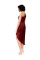 Sleeveless One Shoulder Stretch Satin Burgundy Midi Length Black Tie Evening Gown / Prom Dress / Bridesmaid Dress Adelaide