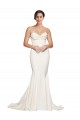 Sleeveless Strapless Stretch Satin Ivory Sweep Train Formal Evening Gown / Prom Dress / Bridesmaid Dress Adelaide