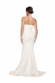 Sleeveless Strapless Stretch Satin Ivory Sweep Train Formal Evening Gown / Prom Dress / Bridesmaid Dress Adelaide