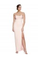 Sleeveless Cowl Neck Stretch Satin Long Formal Evening Gown / Prom Dress / Bridesmaid Dress Adelaide