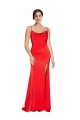 Sleeveless Strapless Stretch Satin Red Long Formal Evening Gown / Prom Dress / Bridesmaid Dress Adelaide